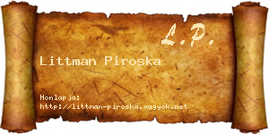 Littman Piroska névjegykártya