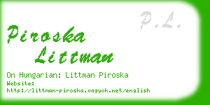 piroska littman business card